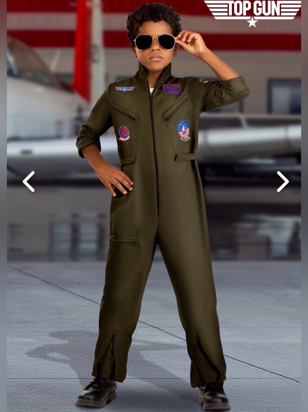 Top Gun Deluxe Flight Suit Costume for Kids size Medium